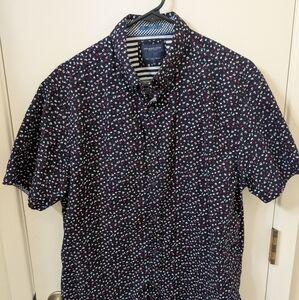 Denim & Flower Casual Red and Black Button Down Shirt